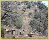 Typical landscape and 'Takienta' mud-built tower house of Koutammakou, Land of the Batammarimba (UNESCO world heritage site, Togo)